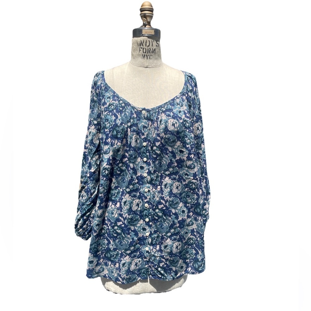 Lucky Brand Blue Floral Blouse